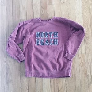 100% Cotton Sweatshirt distressed faded red